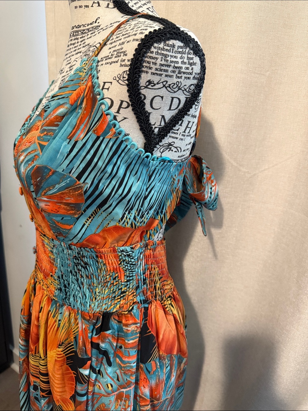 FashionNova Tropical Maxi Dress Sz S - Picture 4 of 13